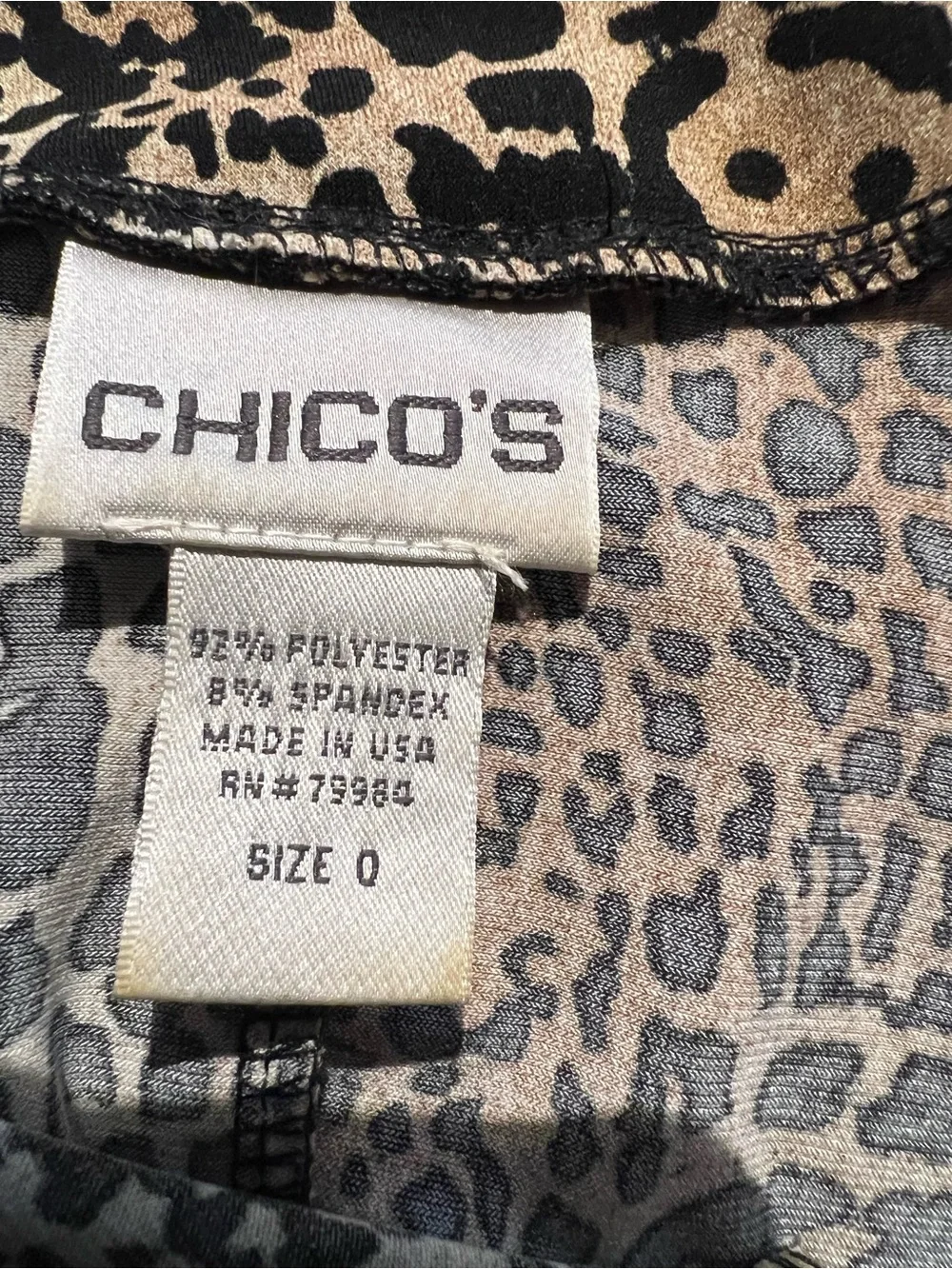 Chico's Leopard Print V-Neck Dress in Brown and Black